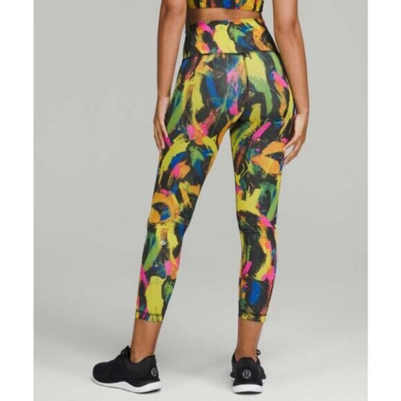 Lululemon Wunder Train High-Rise Tight 25"  Size 8 In Undertone Black Multi - Picture 3 of 8